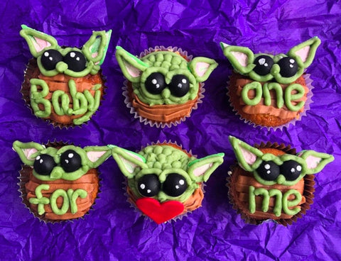 4. Add Some Baby Yoda-Inspired Cup Cakes