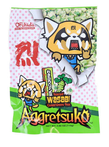 SANRIO AGGRETSUKO ROASTED WASABI COATED GREEN PEAS | 3.88 OUNCE PACK