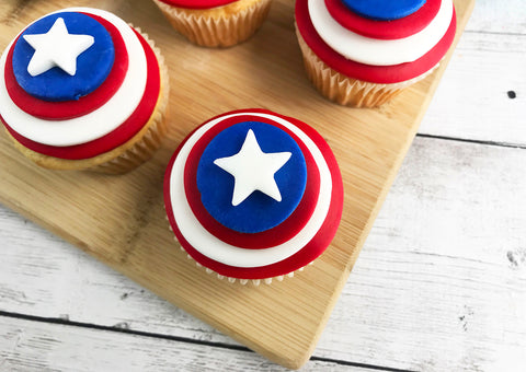  Add Some Captain America’s Shield-Inspired Cupcakes