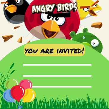 Angry Bird Party Invitations