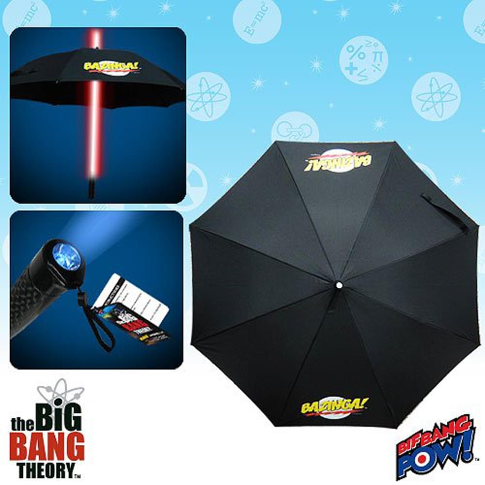 The Big Bang Theory Bazinga! Umbrella With Red Light-Up Tube
