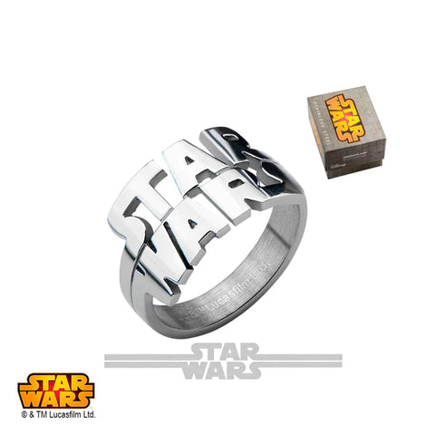 TAR WARS LOGO CUTOUT STAINLESS STEEL RING