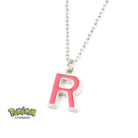 POKEMON TEAM ROCKET "R" ENAMEL PENDANT NECKLACE