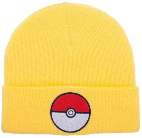 POKEMON POKE BALL YELLOW KNIT BEANIE | ONE SIZE