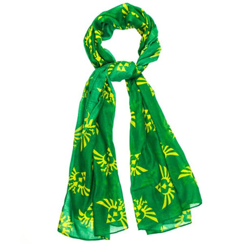 LEGEND OF ZELDA TRIFORCE LOGO YELLOW/ GREEN VISCOSE SCARF