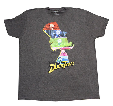 DISNEY DUCK TALES CHARACTERS CHARCOAL T-SHIRT