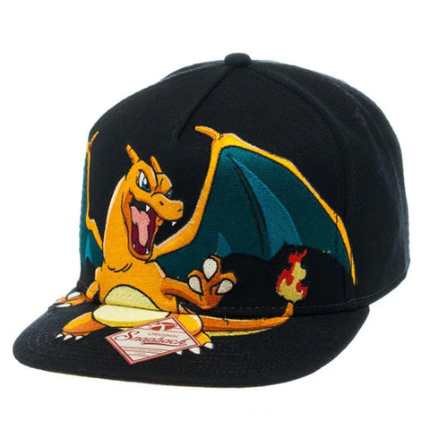 POKEMON CHARIZARD BLACK SNAPBACK HAT