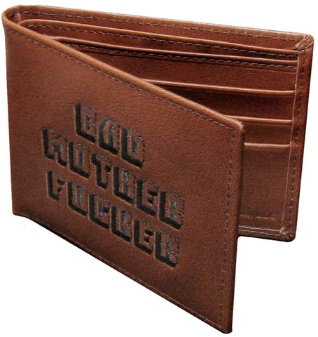 PULP FICTION BAD MOTHER F**KER EMBROIDERED BROWN LEATHER WALLET