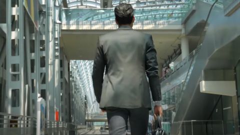 Back of a Man Wearing Suit