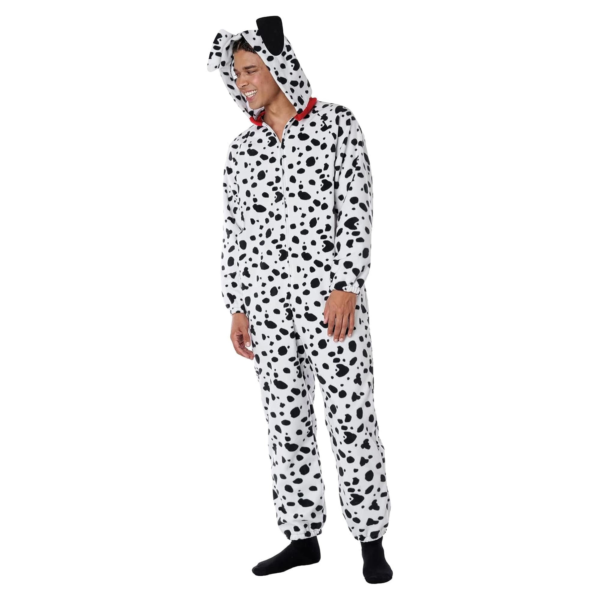 Dalmatian Adult Fleece Jumpsuit Costume