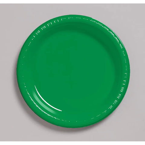 TOUCH OF COLOR 20 COUNT 7" HEAVY DUTY PLASTIC PLATES EMERALD GREEN