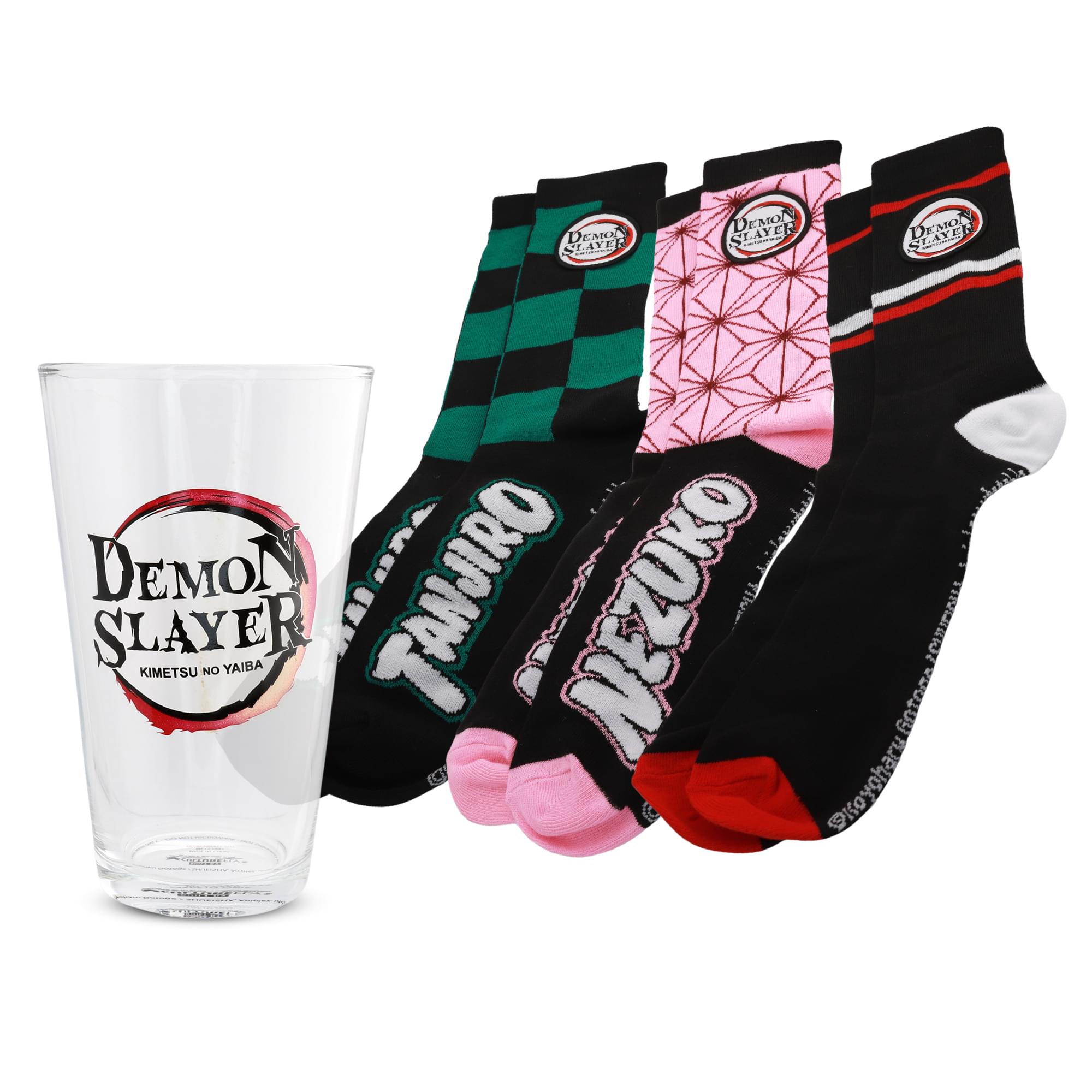 Demon Slayer Pint Glass And Sock Bundle