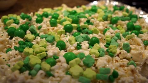 Close Up Shot of Leprechaun Popcorn