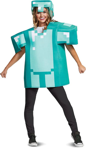 MINECRAFT DIAMOND ARMOR ADULT FEMALE COSTUME | ONE SIZE