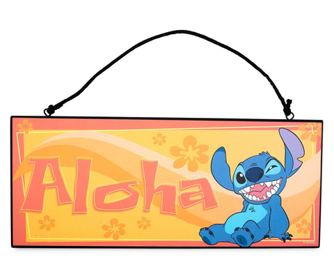 Disney Lilo & Stitch Aloha Reversible Hanging Sign Wall Art