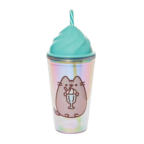 PUSHEEN WHIPPED SWEET PLASTIC TUMBLER WITH STRAW