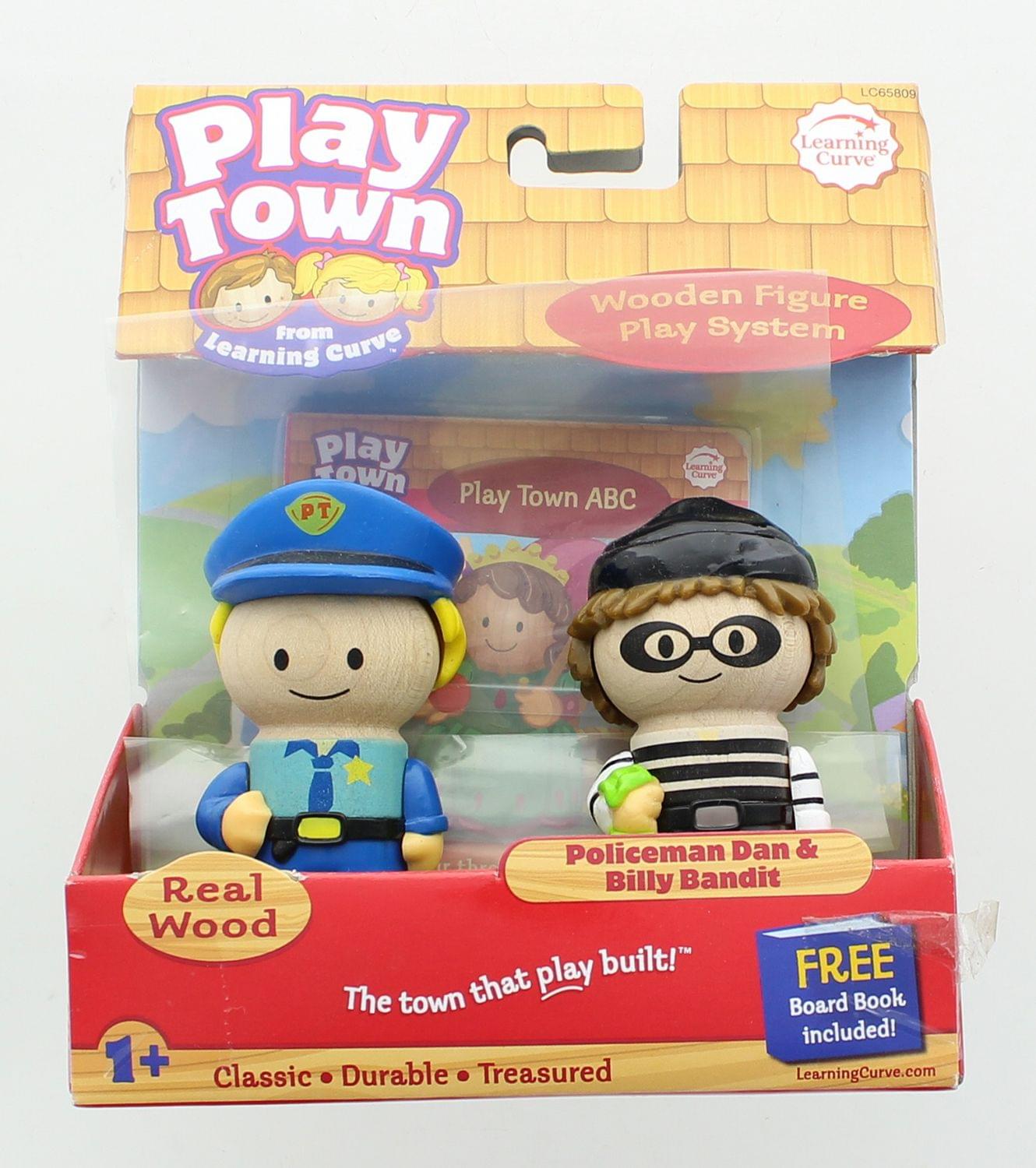 Play Town Learning Curve Real Wood Figure 2 Pack - Policeman Dan & Billy Bandit
