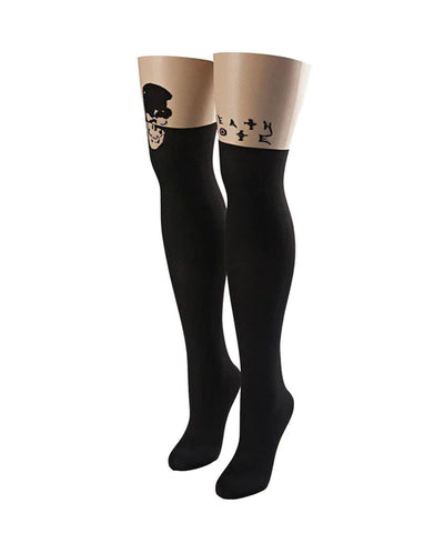 DEATH NOTE WITH SKULL WOMEN'S PRINTED TIGHTS