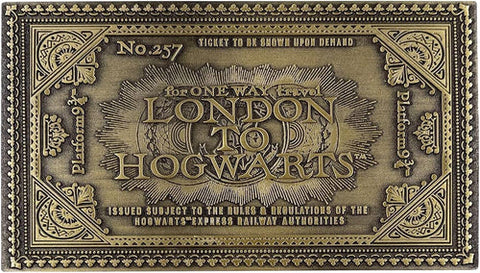 HARRY POTTER HOGWARTS EXPRESS TRAIN TICKET LIMITED EDITION METAL REPLICA