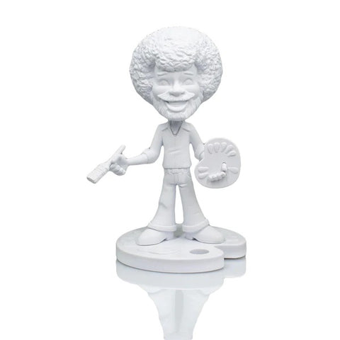 TOONIES "PAINT YOUR OWN" BOB ROSS 6.5" VINYL FIGURE COLLECTIBLE | WHITE VARIANT