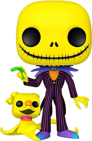 NIGHTMARE BEFORE CHRISTMAS FUNKO JUMBO POP | BLACKLIGHT JACK & ZERO