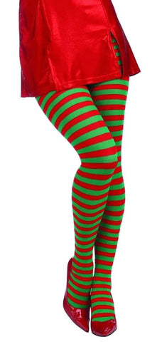 RED & GREEN CHRISTMAS STOCKINGS COSTUME ACCESSORY