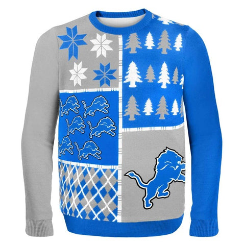 DETROIT LIONS BUSY BLOCK NFL UGLY SWEATER