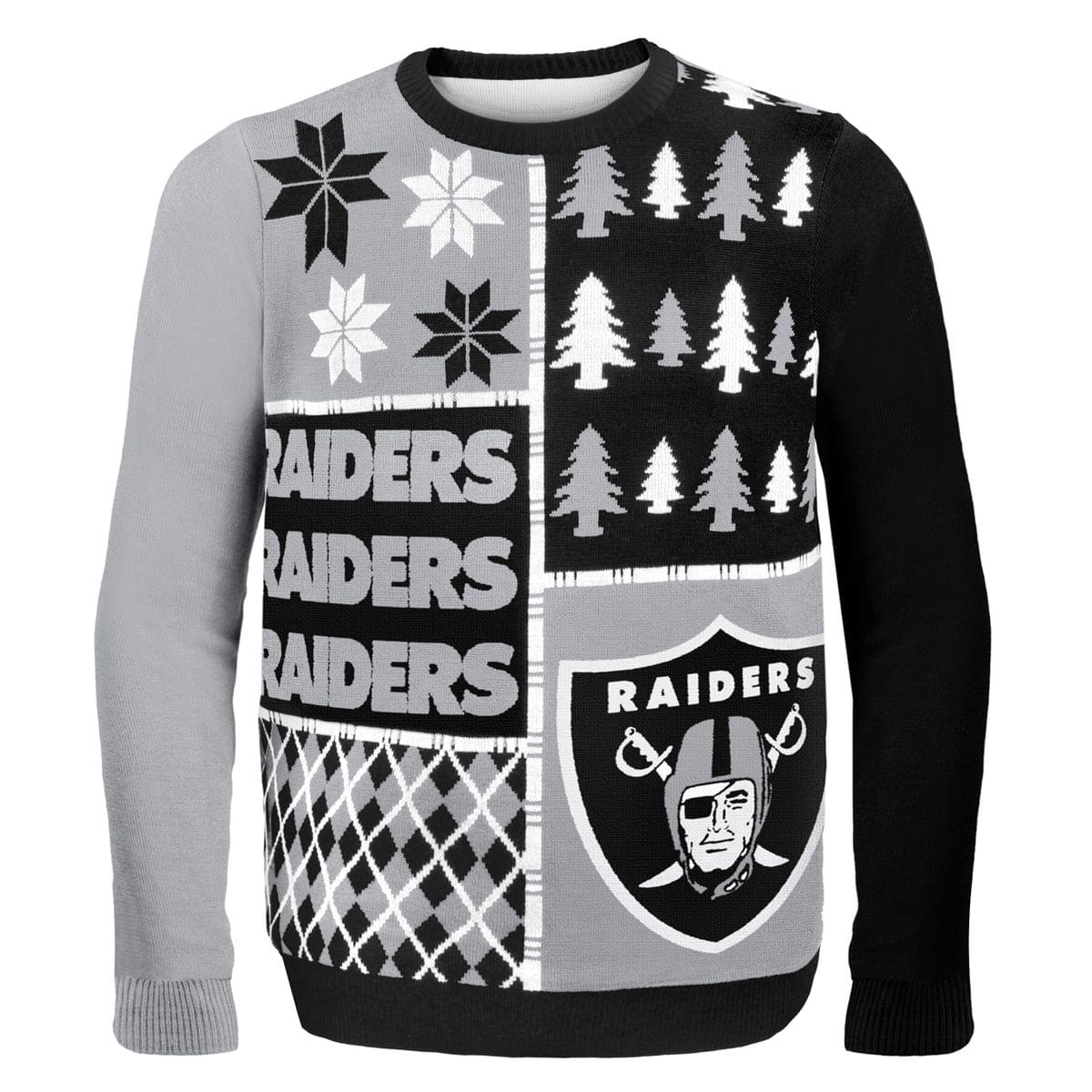 Oakland Raiders Busy Block NFL Ugly Sweater