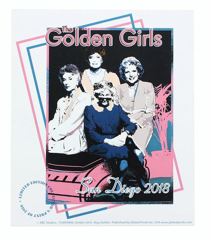 THE GOLDEN GIRLS 7" X 6" PRINT POSTER SDCC 2018