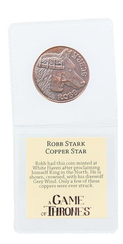 Game of Thrones Robb Stark Cooper Star Coin Replica