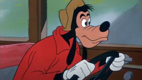 Goofy Driving a Car