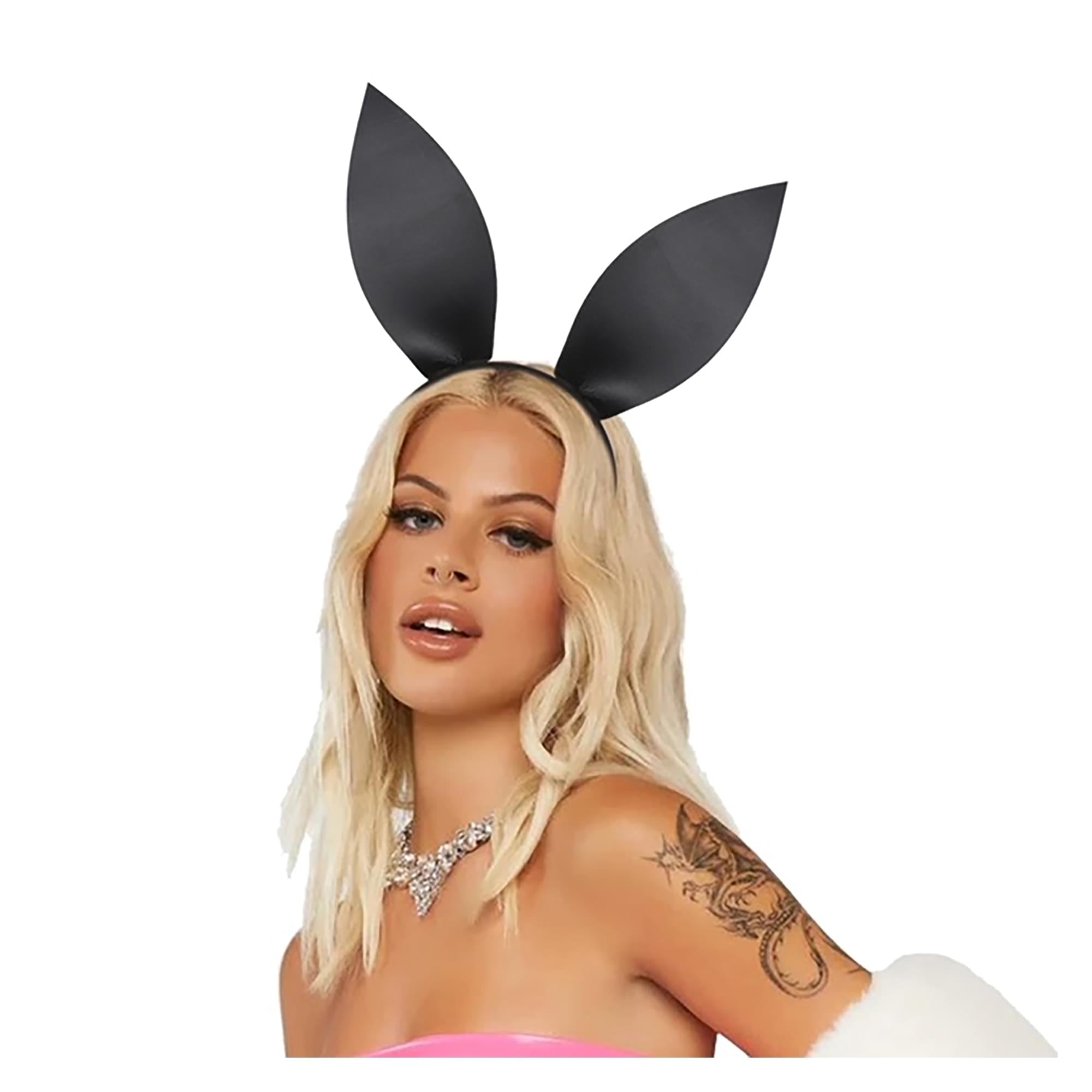 Bunny Ears Adult Costume Headband , Black