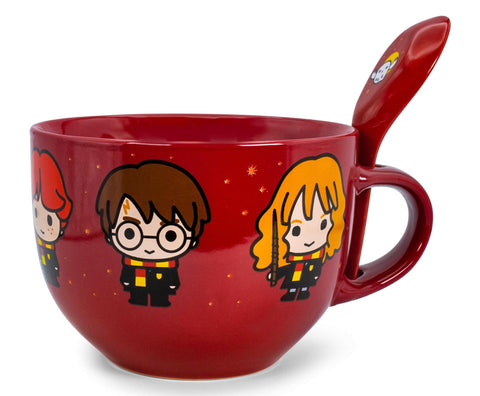 Harry Potter Chibi Characters Ceramic Soup Mug with Spoon 