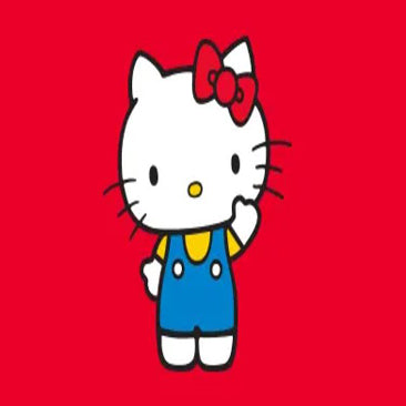 Hello Kitty on red background