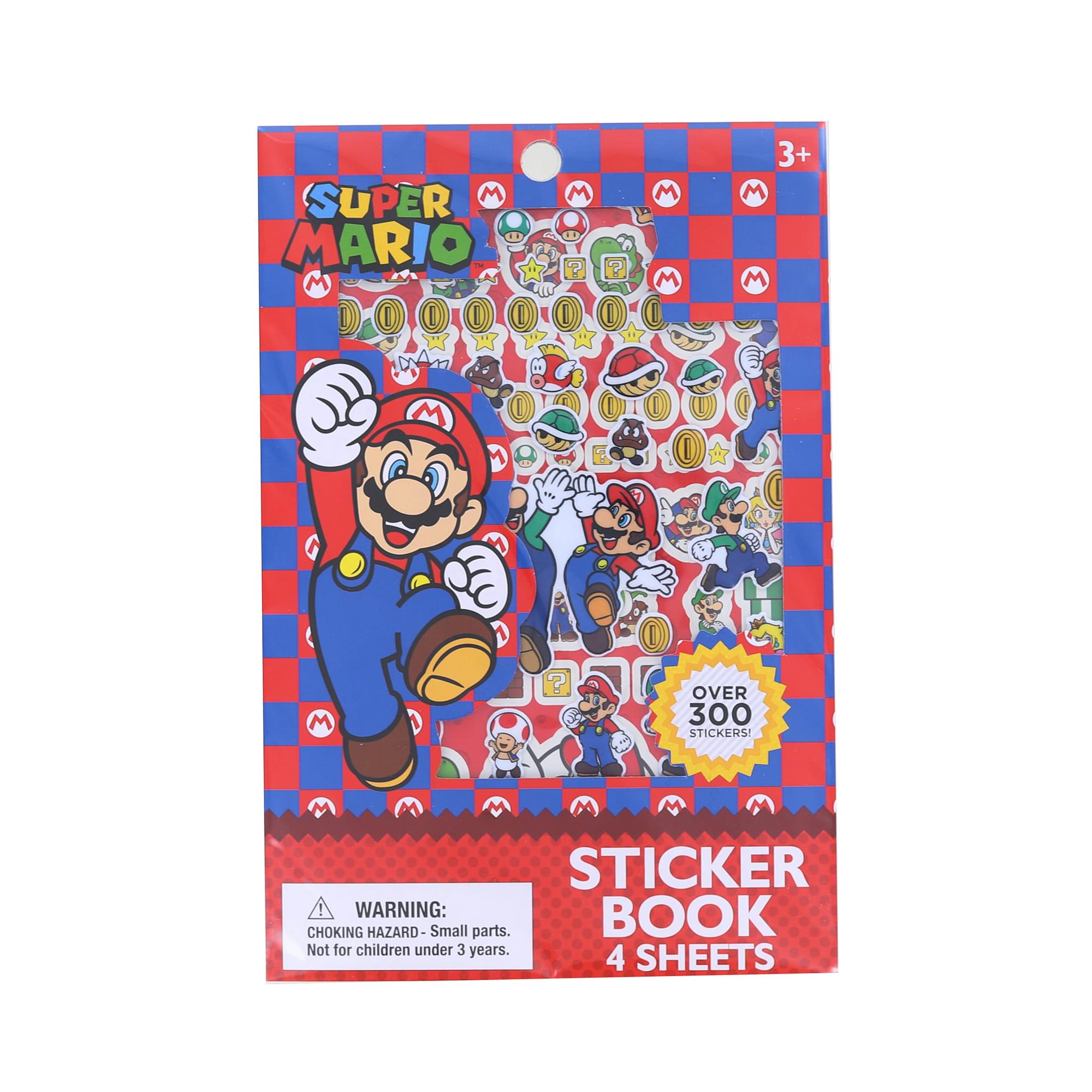 Super Mario Sticker Book , 4 Sheets , Over 300 Stickers