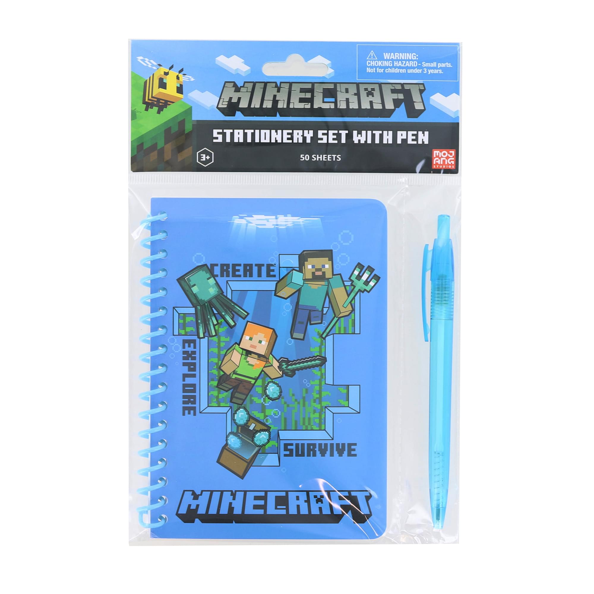 Minecraft Spiral Notebook With Pen , 50 Sheets