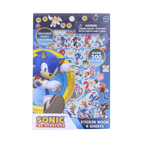 SONIC THE HEDGEHOG STICKER BOOK | 4 SHEETS | OVER 300 STICKERS