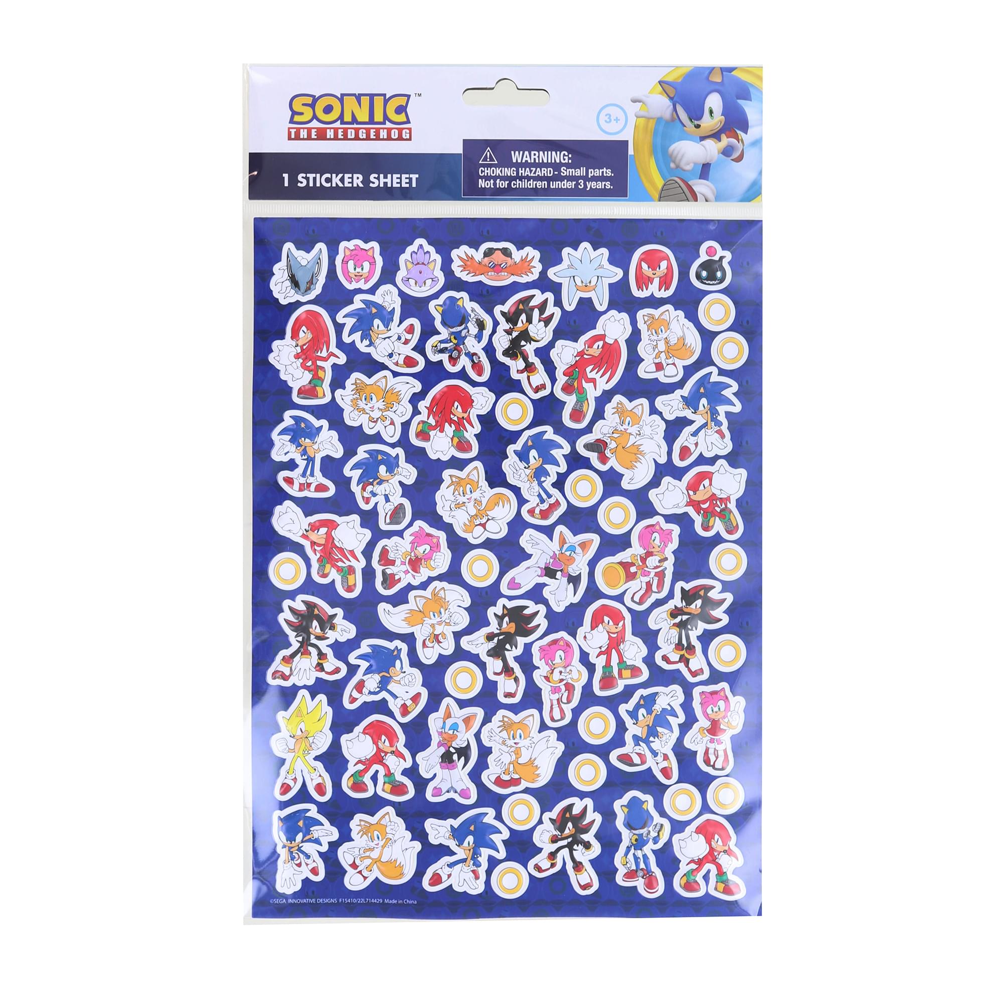 Sonic The Hedgehog Raised Sticker Sheet