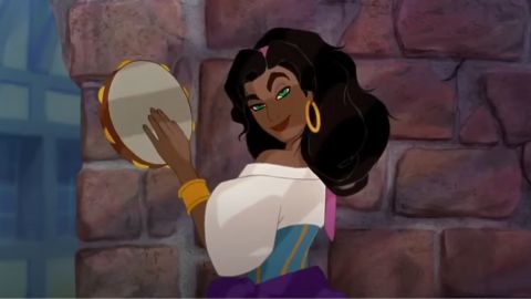 Image of Esmeralda Holding a Tambourine