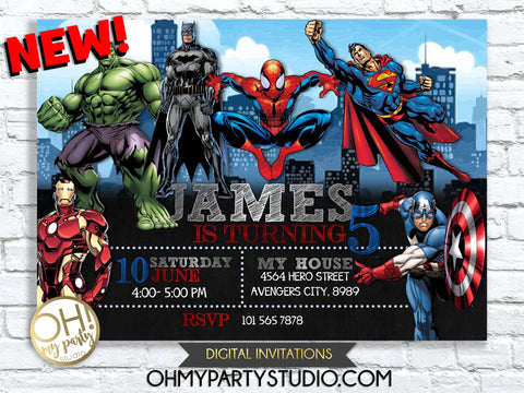 Invite Your Guests Thru Avengers Inspired Comic Invitation