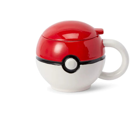 POKEMON POKEBALL CERAMIC COFFEE MUG WITH LID