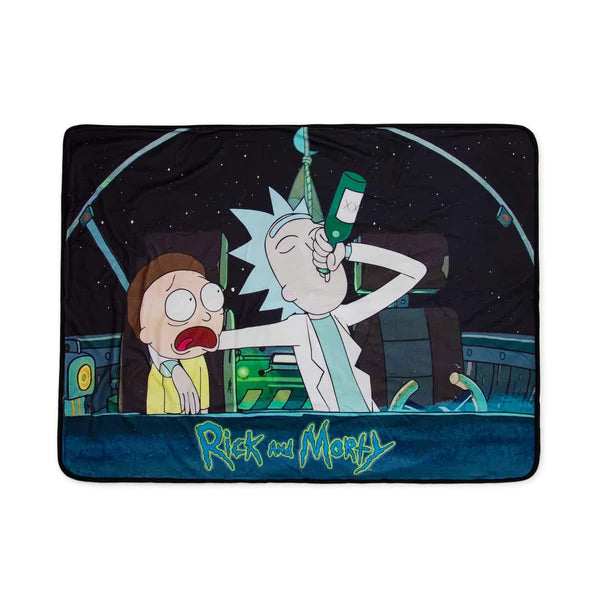 RICK AND MORTY SPACESHIP 45 X 60 INCH FLEECE THROW BLANKET