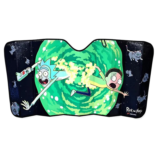 RICK AND MORTY SCHRODINGERS CAT 57 X 28 INCH CAR SUNSHADE