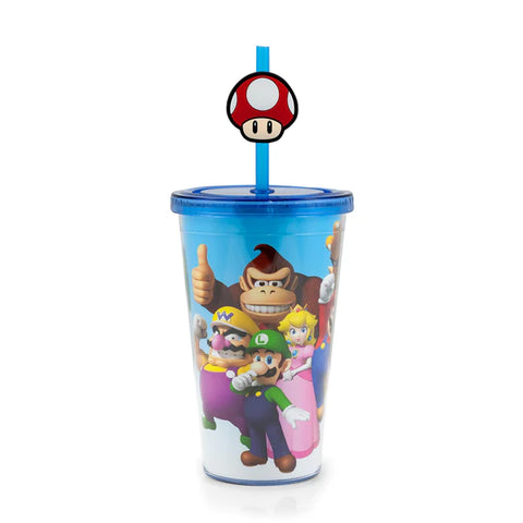 Super Mario Power Up Mushroom 16oz Double Walled Water Bottle