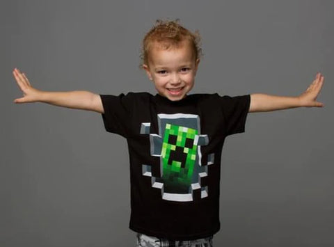 MINECRAFT CREEPER INSIDE YOUTH TEE BLACK