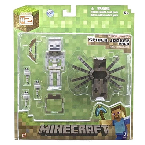 MINECRAFT OVERWORLD SPIDER JOCKEY ACTION FIGURE PACK