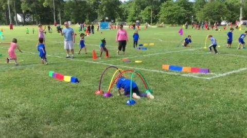 Kids Playing Obstacle Course