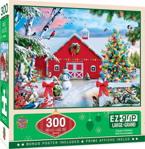 COUNTRY CHRISTMAS 300 PIECE LARGE EZ GRIP JIGSAW PUZZLE