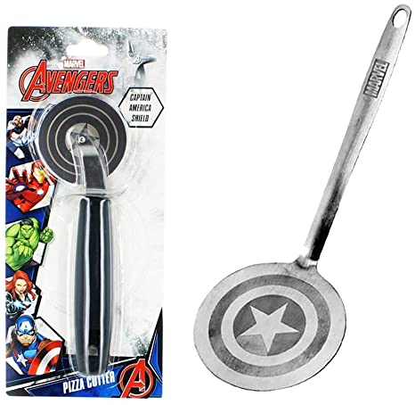 Marvel Captain America Silver Spatula And Pizza Cutter Bundle