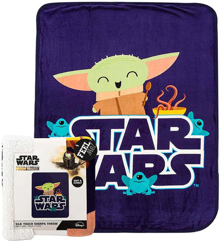 STAR WARS THE CHILD SNACK IS WAY 40 X 50 INCH SILK TOUCH SHERPA THROW BLANKET